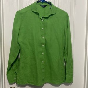 Lands’ End Linen buttons down shirt green size XS (2-4)